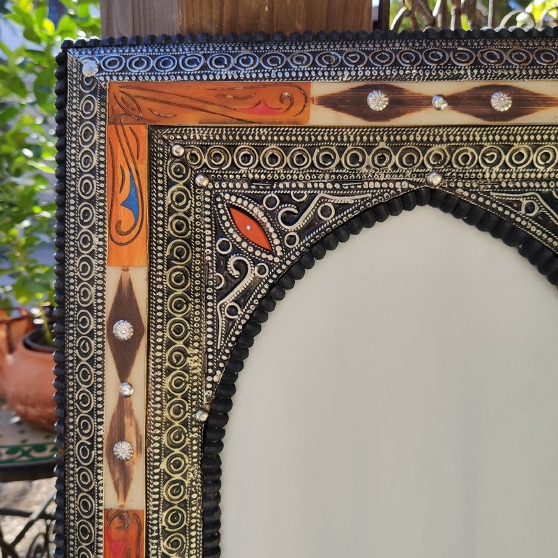 espejo marroquí de madera