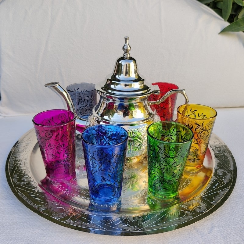 Juego de té mediano Atlas - Artesanía Árabe | Decoración y artesanía árabe