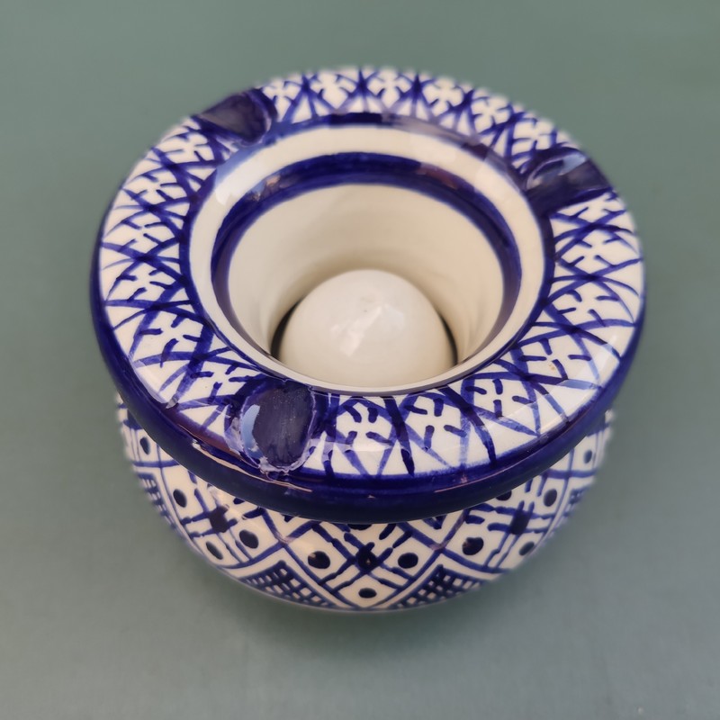 Cenicero de cerámica marroquí grande Tuareg - Imagen 2