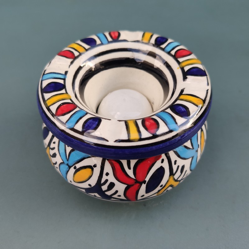 Cenicero de cerámica marroquí grande Tawarek - Imagen 2