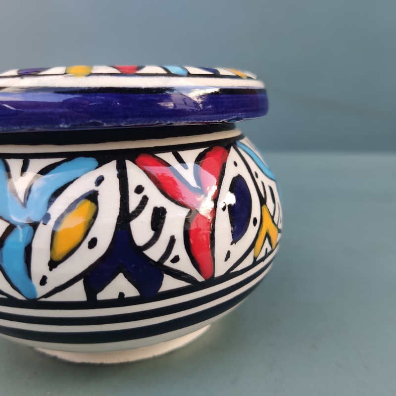 Cenicero de cerámica marroquí grande Tawarek - Imagen 3