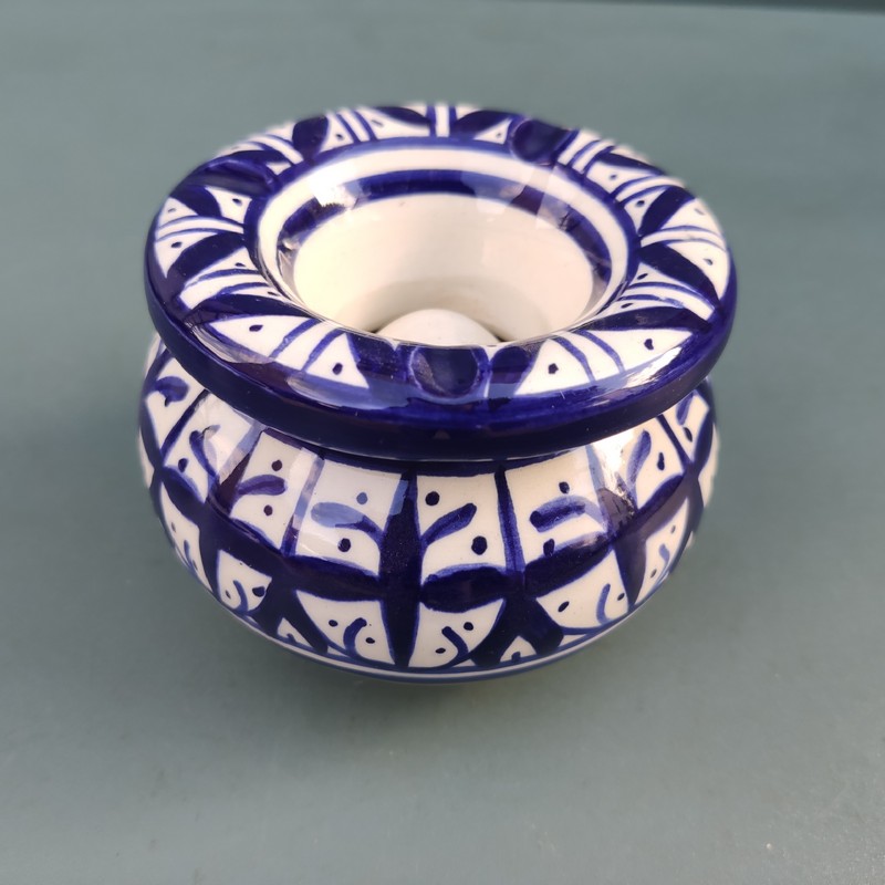 Cenicero de cerámica marroquí grande Gnawa - Imagen 2