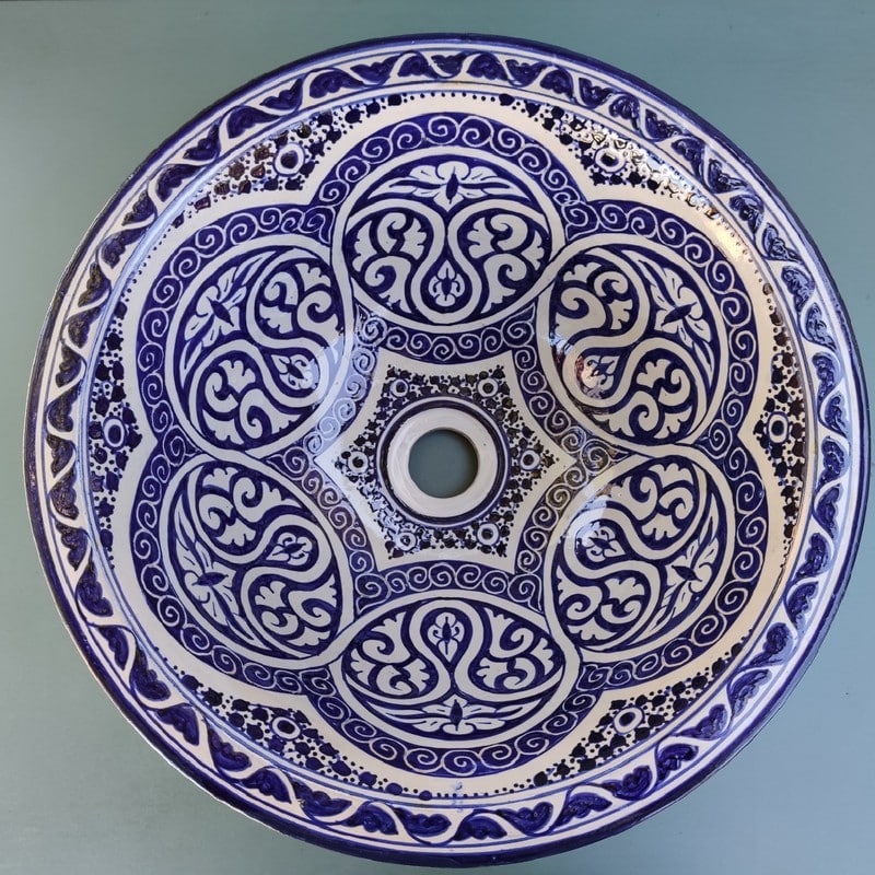 Lavabo de cerámica árabe de marruecos
