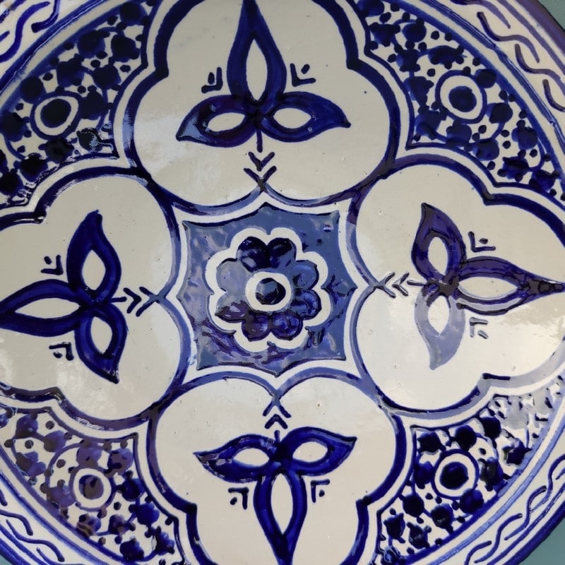 plato marroquí azul