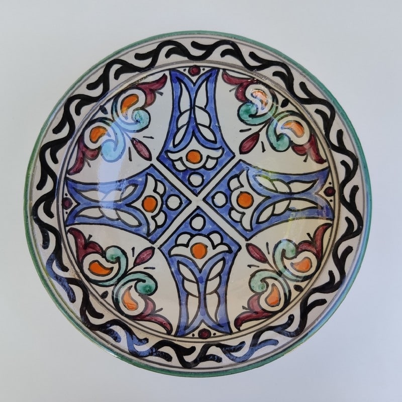vajilla azul de cerámica