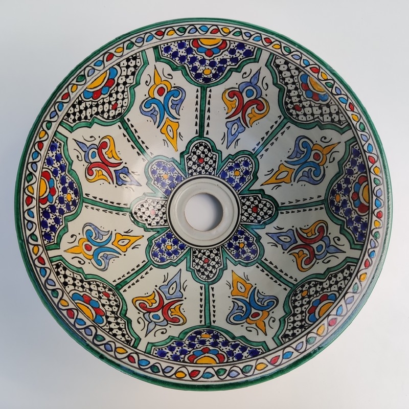 lavabo de cerámica árabe para baño
