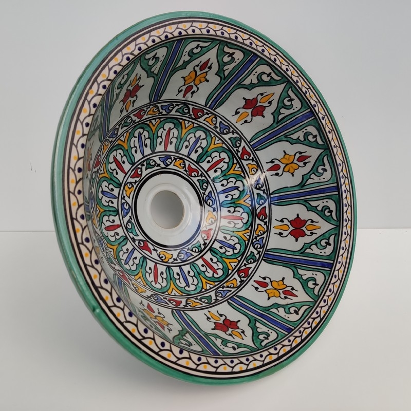 lavabo de cerámica árabe de colores
