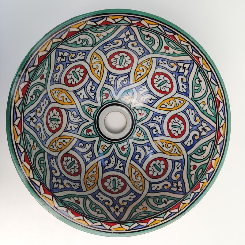 lavabo de cerámica árabe pintado