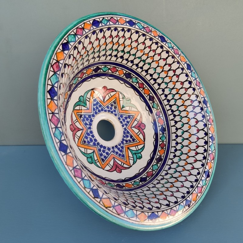 Lavabo de cerámica marroquí para baño