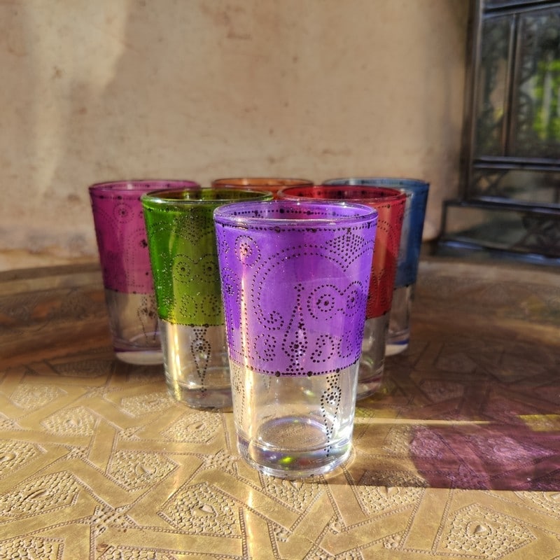 vasos de cristal pintados