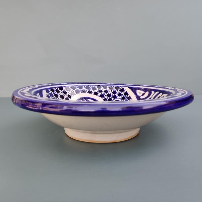plato de cerámica azul