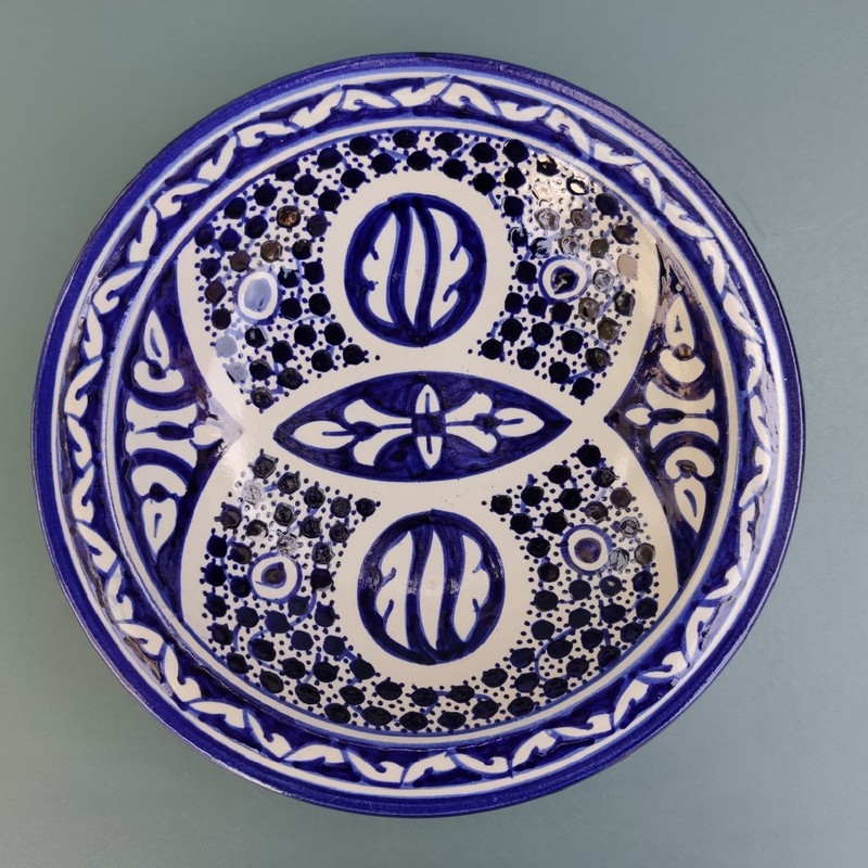plato marroquí azul
