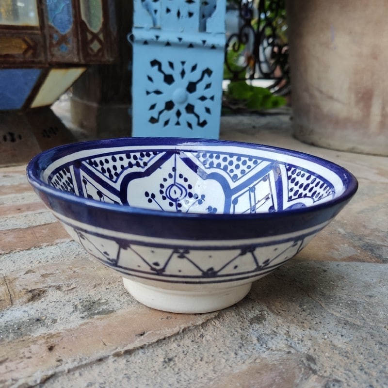 ensaladera azul de marruecos