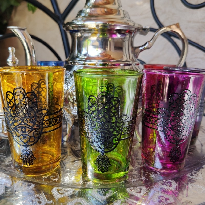 vasos t teteras de marruecos
