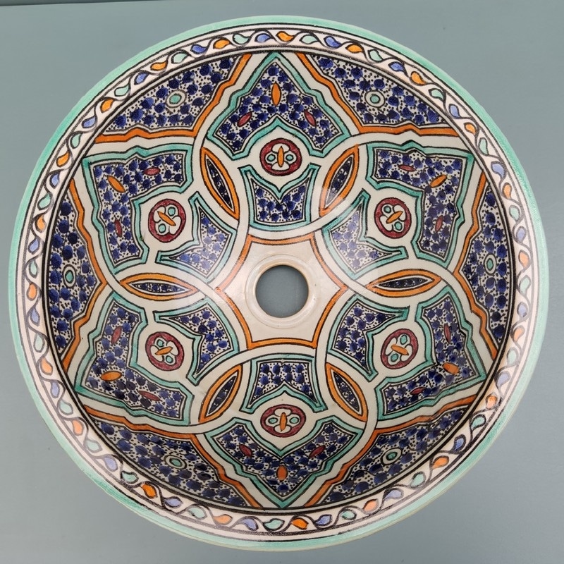 Lavabo de cerámica árabe de marruecos