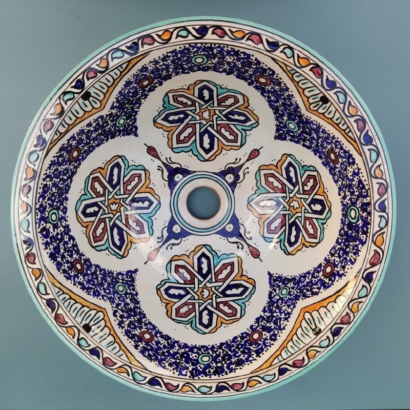 Lavabo de cerámica marroquí rústico