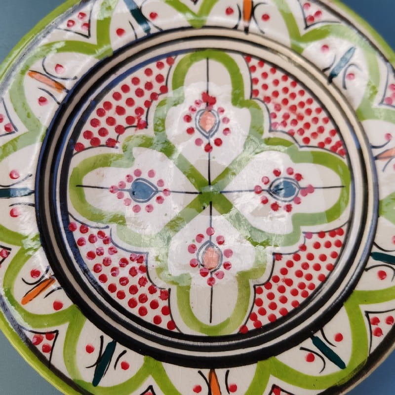 Servicio De Plato Para Pizza De Porcelana De Colores Decorados 6 Piezas -  Marruecos