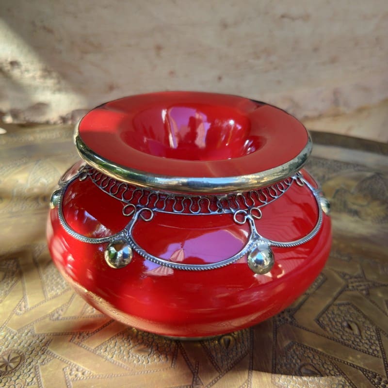 Cenicero de cerámica marroquí Kasbah verde