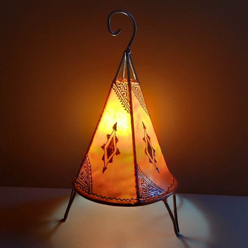 lámpara de piel para mesa