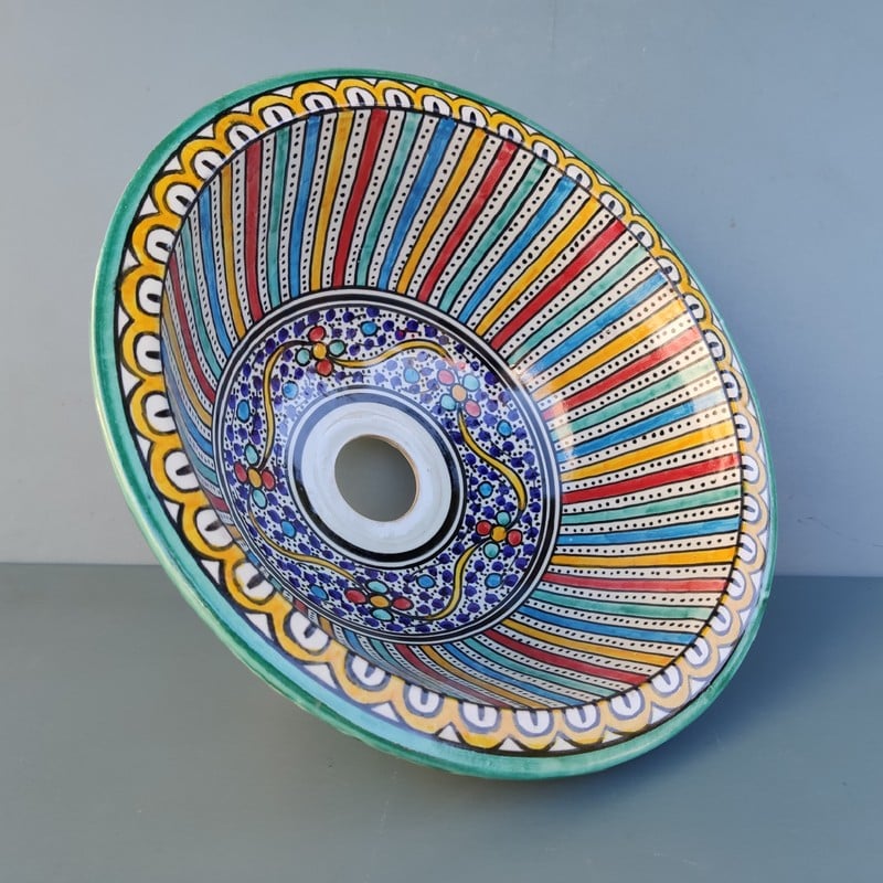 Lavabo de cerámica marroquí pintado