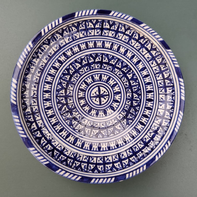 plato árabe de cerámica pintada