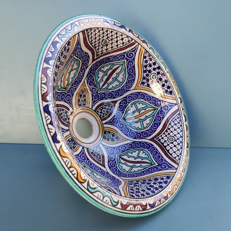Lavabo de cerámica árabe para baño