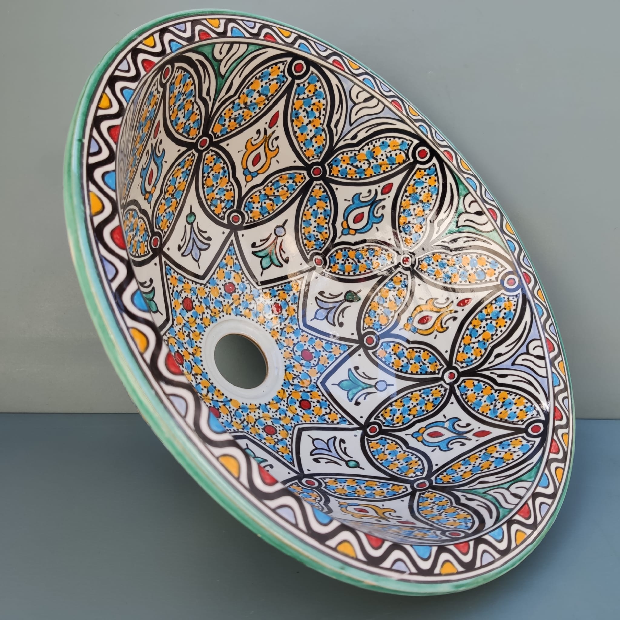 Lavabo de cerámica árabe Tánger 40cm