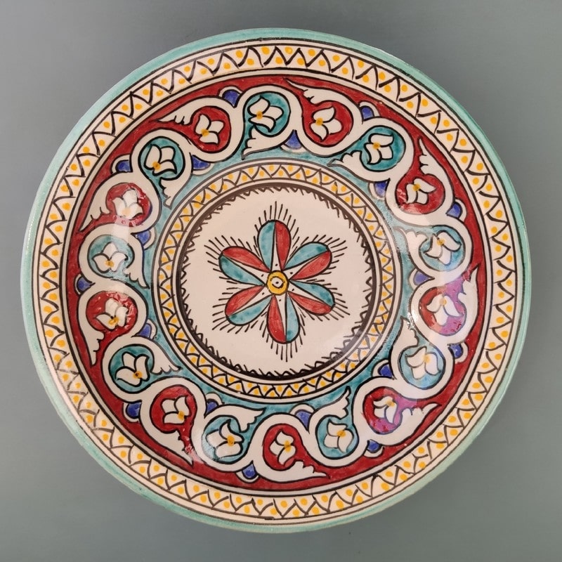 plato marroquí de cerámica pintada