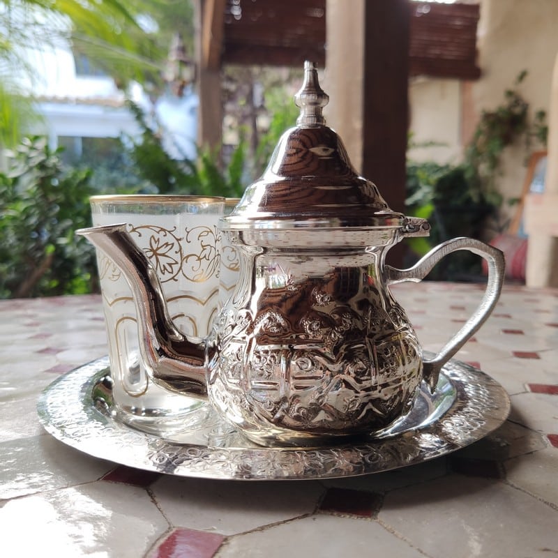 Juego de té marroquí mediano Zagora - Artesanía Árabe