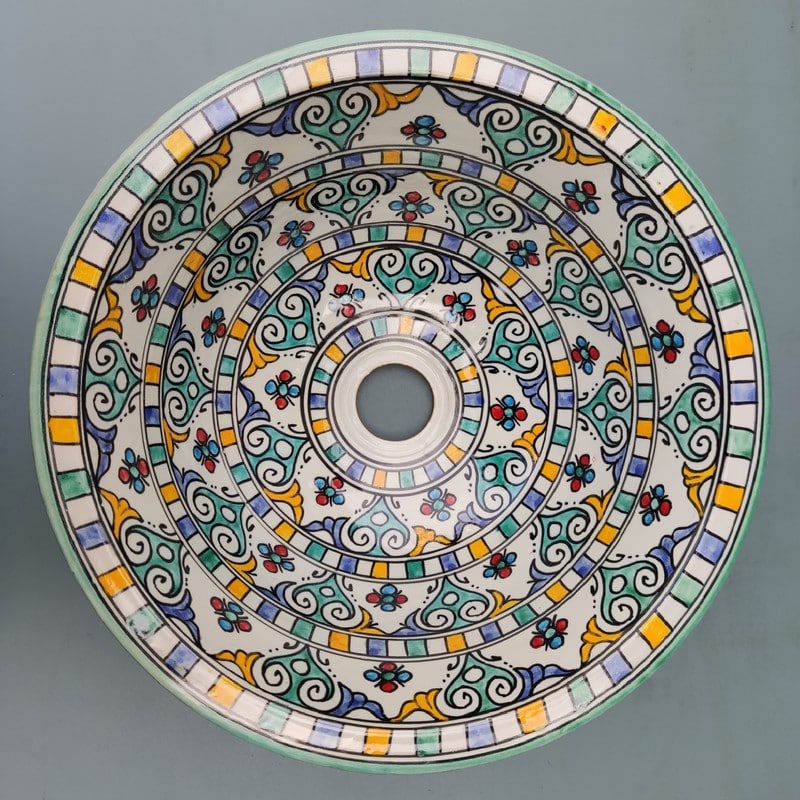 lavabo de cerámica marroquí pintado online