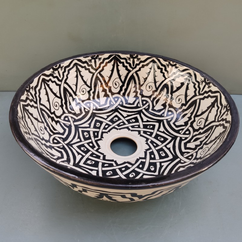 lavabo de encimera marroquí artesanal