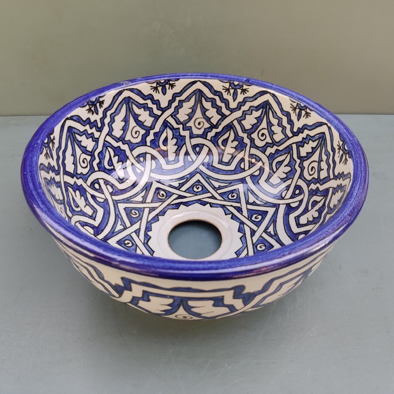 lavabo de encimera marroquí artesanal