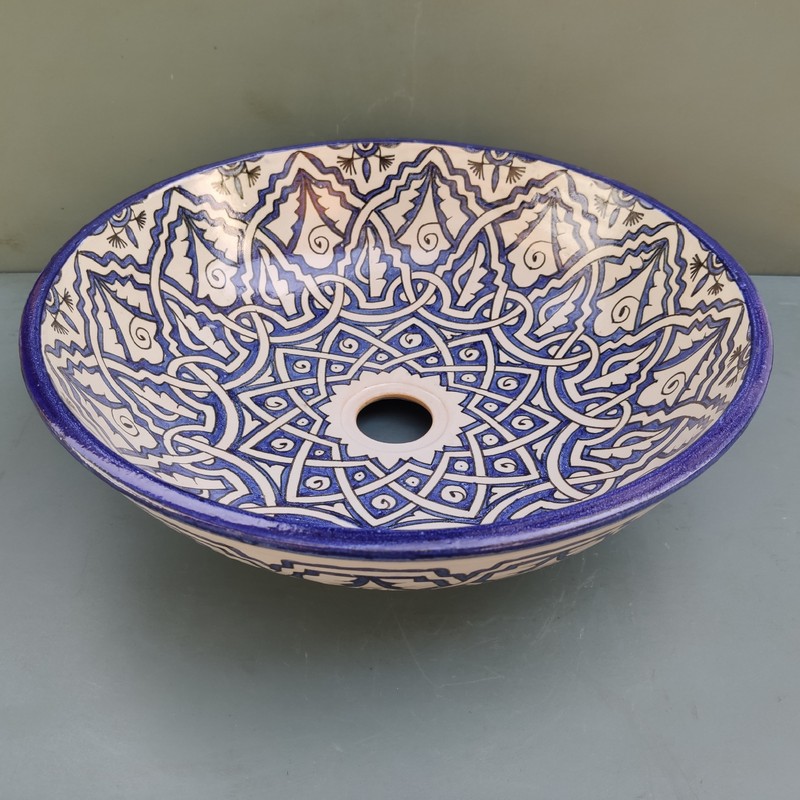 lavabo de encimera marroquí artesanal