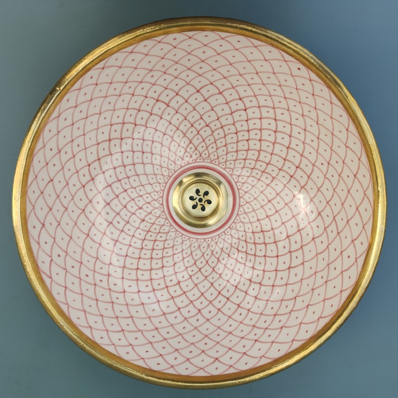 Lavabo de cerámica marroquí sobre encimera 35cm Sahara