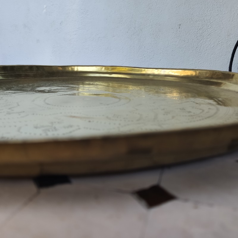 Bandeja marquí antigua de latón 53cm - Imagen 5