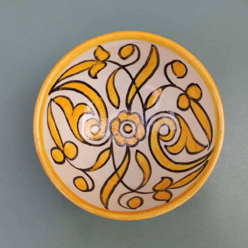 Cuenco de cerámica amarillo flor - Imagen 2