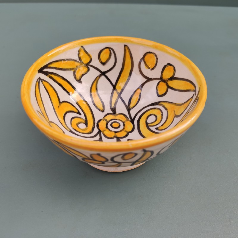 Cuenco de cerámica amarillo flor - Imagen 3