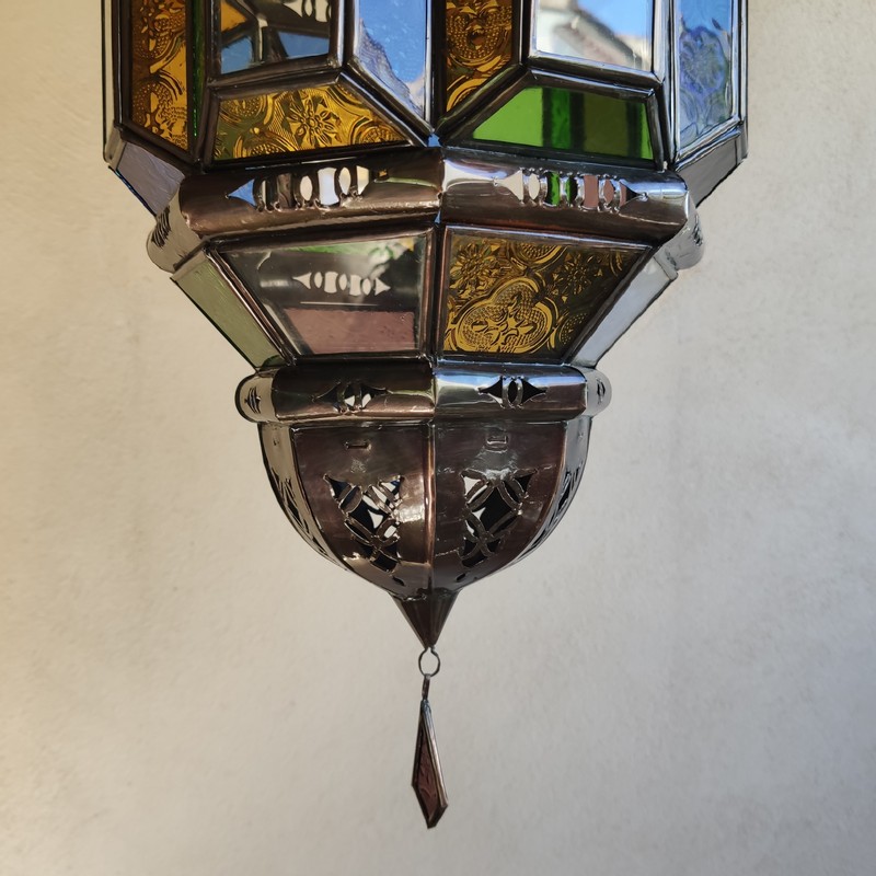 Lámpara marroquí de cristal Moulay 50cm - Imagen 4