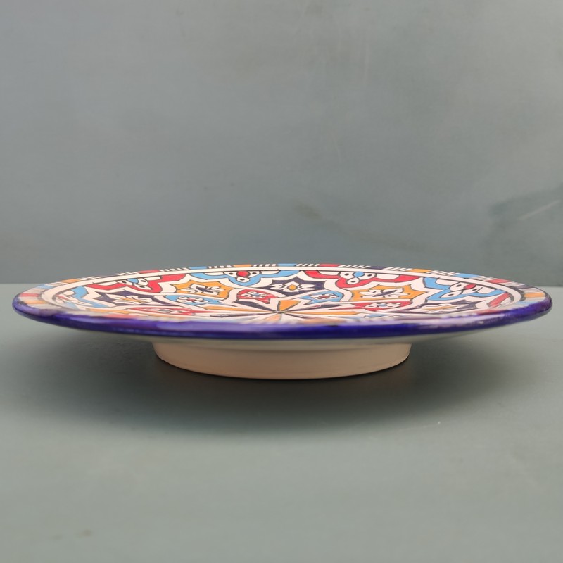 Plato plano de cerámica blanca marroquí 24cm - Imagen 2