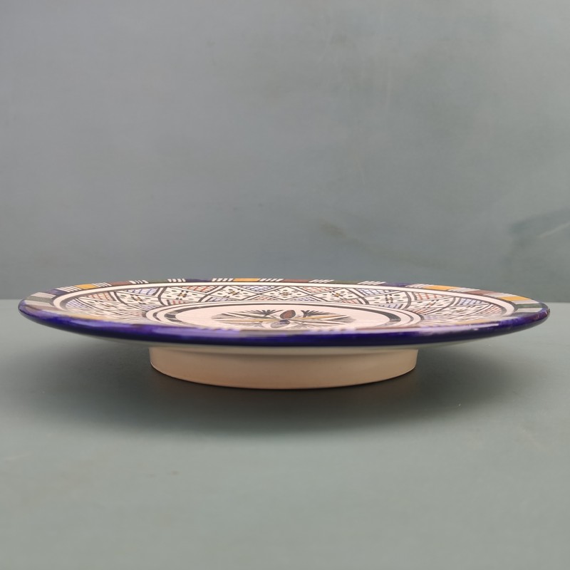 Plato plano de cerámica blanca marroquí 24cm - Imagen 2