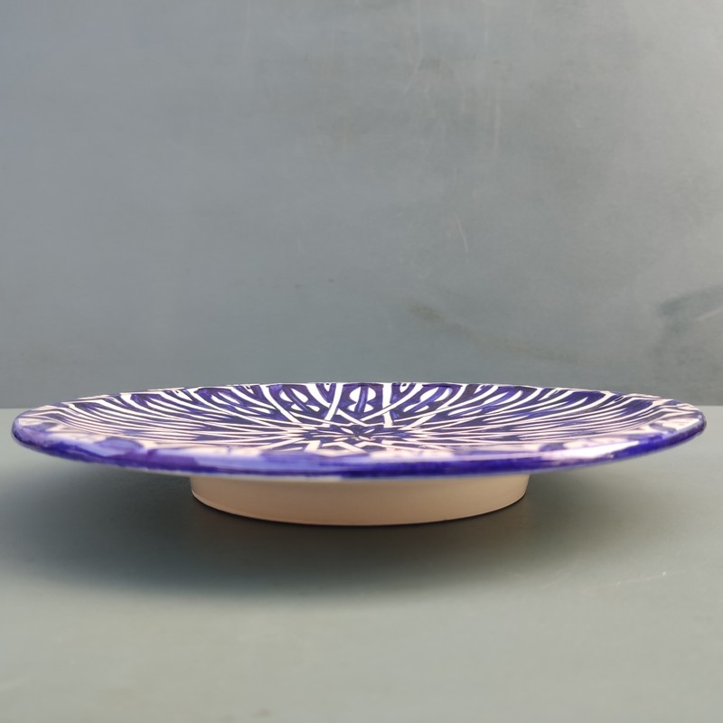 Plato plano de cerámica blanca marroquí 24cm - Imagen 2