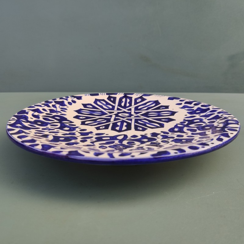 Plato plano de cerámica blanca marroquí 24cm - Imagen 5