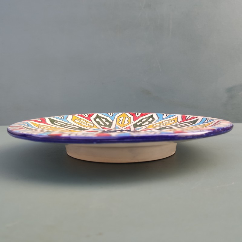 Plato plano de cerámica blanca marroquí 24cm - Imagen 2