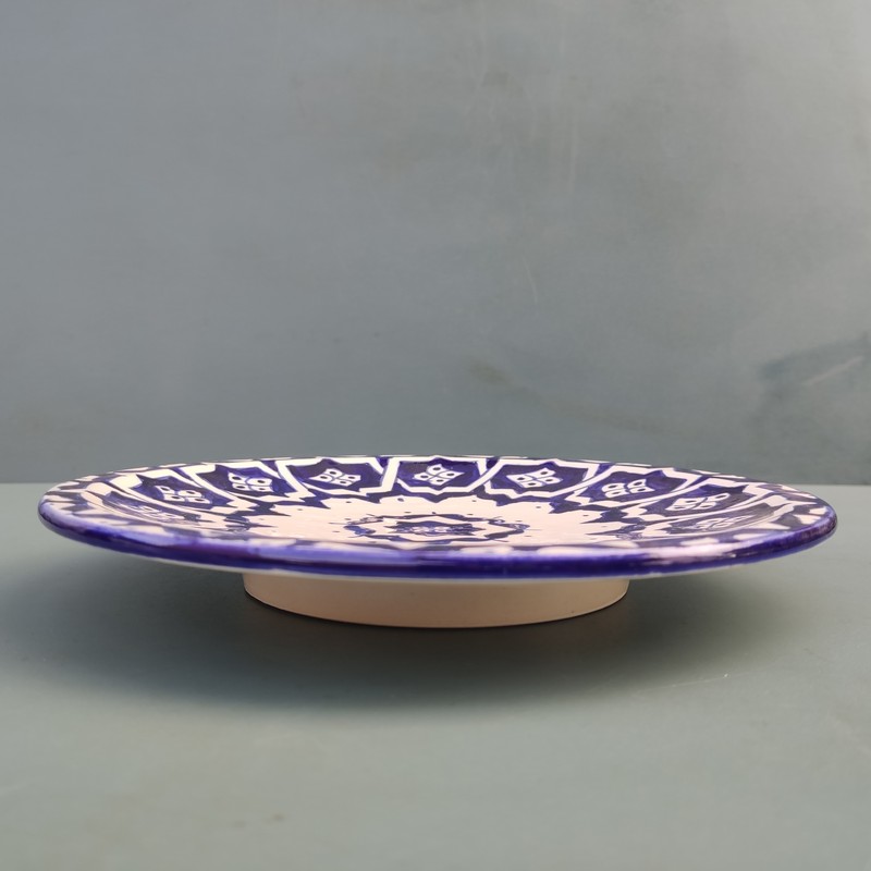 Plato plano de cerámica blanca marroquí 24cm - Imagen 2