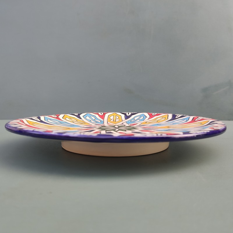 Plato plano de cerámica blanca marroquí 24cm - Imagen 2