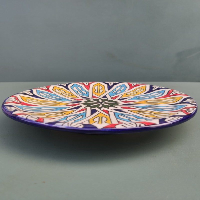 Plato plano de cerámica blanca marroquí 24cm - Imagen 5