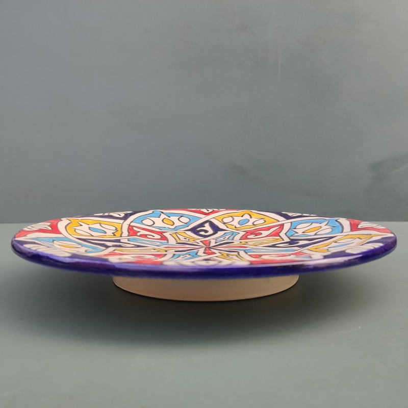 Plato plano de cerámica blanca marroquí 24cm - Imagen 2