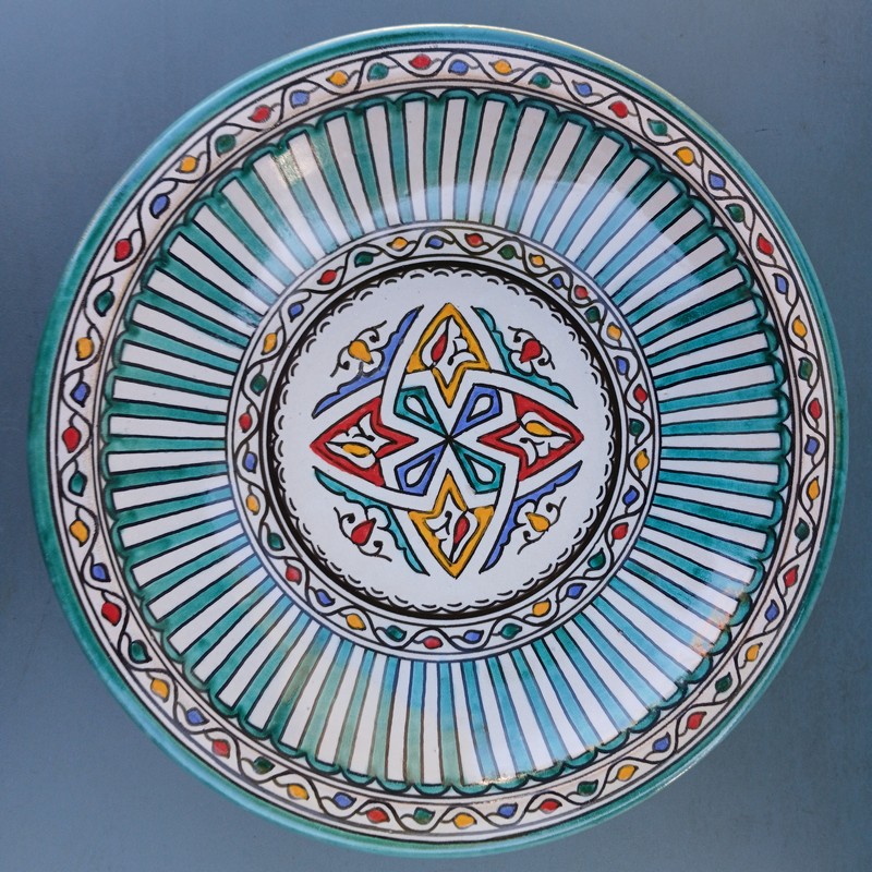 Plato de cerámica marroquí 35cm Sabra