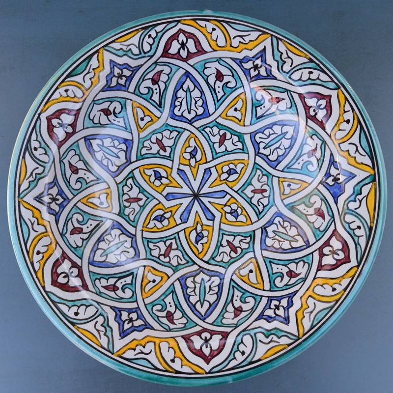 Plato de cerámica marroquí 35cm Agadir