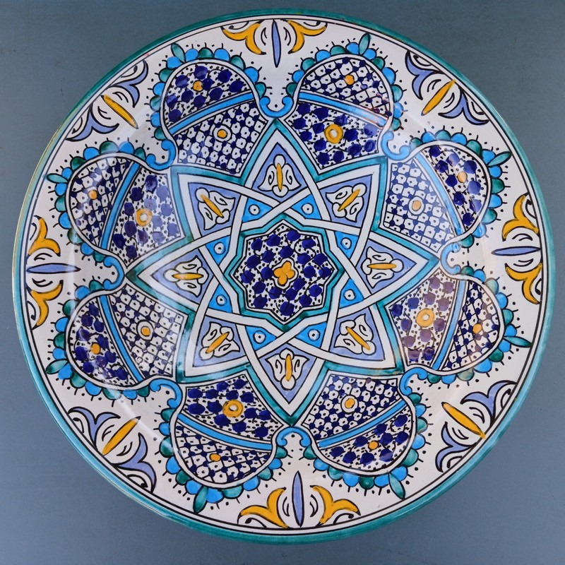 Plato de cerámica marroquí 35cm Tánger